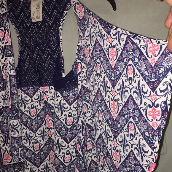 Girls Lily Bleu Lace Pattern Vest - Picture 3 of 4